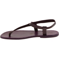 Tongs en cuir violette pour homme artisanales