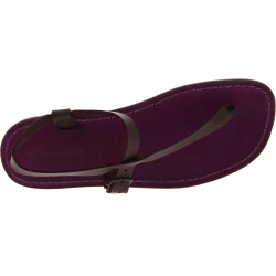 Herren Flip-Flop-Sandalen aus Pflaume Leder in Italien von Handgefertigt