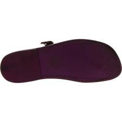 Herren Flip-Flop-Sandalen aus Pflaume Leder in Italien von Handgefertigt