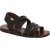 Sandales pour homme en cuir marron foncé fait à la main