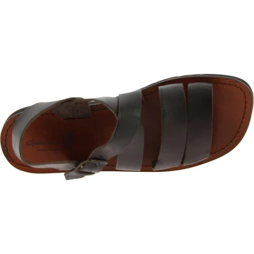 Handmade in Italy men's sandals in dark brown leather