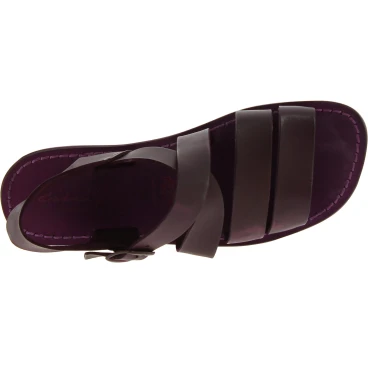Handmade in Italy men's sandals in violet leather