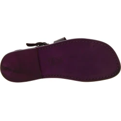 Sandalias de hombre hechas a mano en cuero color violeta