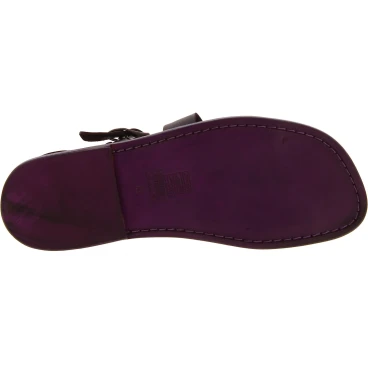 Sandalias de hombre hechas a mano en cuero color violeta