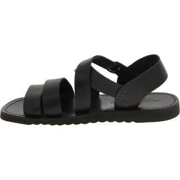 Sandales pour homme en cuir noir fait à la main