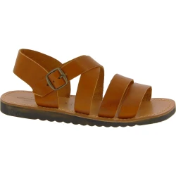 Sandales homme cuir travaillé à la main marron