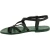 Sandalias planas de cuero verde hechas a mano en Italia