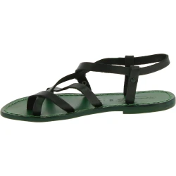 Sandales femme cuir vert fait à la main en Italie