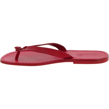 Sandalias de cuero rojo para hombres hechas a mano