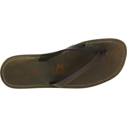 Tongs homme en cuir boue artisanal fait en Italie