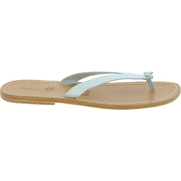 Tongs homme cuir blanc fait à la main en Italie