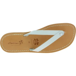 Tongs homme cuir blanc fait à la main en Italie