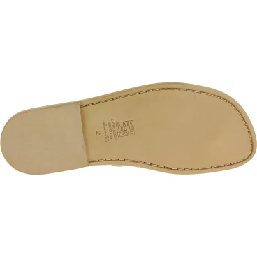 White leather thongs sandals for men Handmade