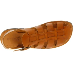Sandalias frailes para hombre en cuero marrón hechas a mano