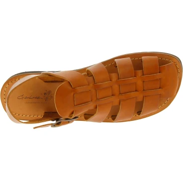 Handmade in Italy men's fisherman sandals in tan leather
