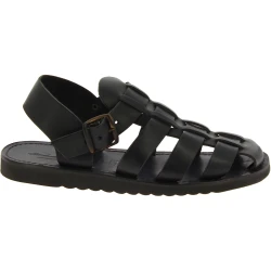 Sandales religieux homme en cuir noir artisanales