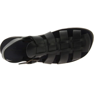 Sandales religieux homme en cuir noir artisanales