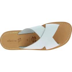Zapatillas de hombre de cuero blanco hechas a mano en Italia