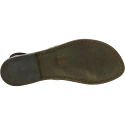 Flat strappy leather sandals mud color handmade in Italy