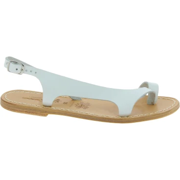 Sandalias de piel blanca para mujeres hecho a mano en Italia