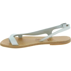 Sandales artisanales en cuir blanc pour femme