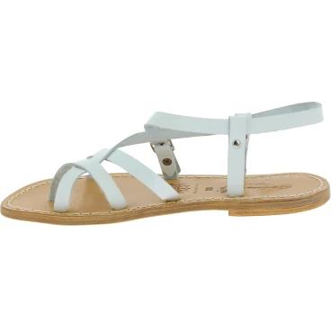 Sandales pour femme cuir blanc fait à la main en Italie