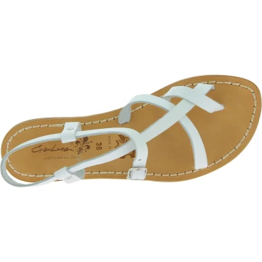 Sandales pour femme cuir blanc fait à la main en Italie
