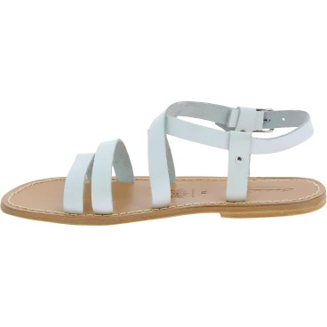 Handmade in Italy Franciscan men's sandals in white leather