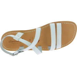 Sandalias franciscanas para hombre en piel blanca artesanal