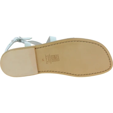Sandalias franciscanas para hombre en piel blanca artesanal