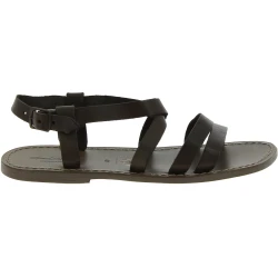 Men's mud color leather Franciscan sandals Handmade in Italy