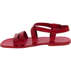 Sandales romaine pour homme en cuir rouge fait à la main
