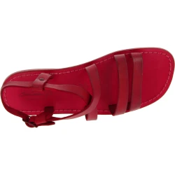 Rote Herren Franziskaner-sandalen aus Leder in Italien von Handgefertigt