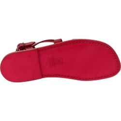 Men's red leather roman sandals Handmade in Italy