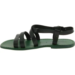 Sandalias de cuero verde para hombre Hechos a mano en Italia