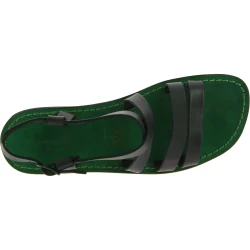 Sandales pour homme en cuir vert fait à la main
