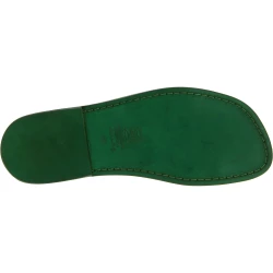 Sandales pour homme en cuir vert fait à la main