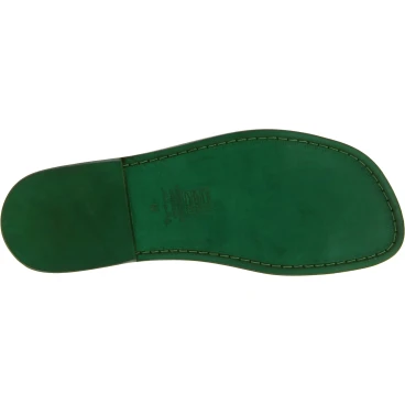 Men's green leather sandals Handmade in Italy