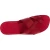 Chanclas de cuero rojo tejidas en el dedo gordo y suela de cuero