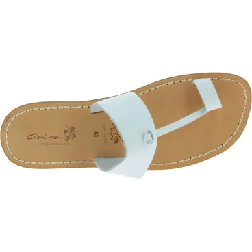 Sandalias de cuero blanco para hombre hecho a mano en Italia