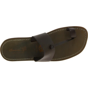 Sandalias de cuero color barro hecho a mano en Italia