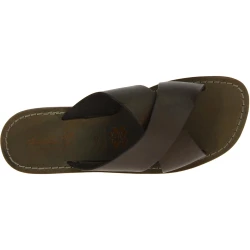 Men's leather slippers handmade in Italy in mud color leather