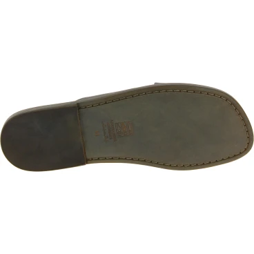Claquettes cuir couleur boue pour homme fait à la main en Italie