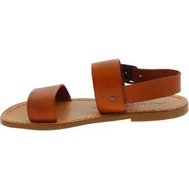 Tan leather women's franciscan sandals handmade in Italy