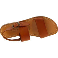Tan leather women's franciscan sandals handmade in Italy