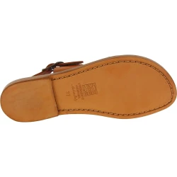 Sandalias franciscanas de cuero marrón para mujeres hechas a mano en Italia