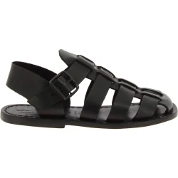 Sandales religieux homme en cuir noir fait en Italie