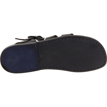 Sandalias frailes para hombre en cuero negro hechas en Italia