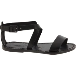 Damen-Sandalen aus schwarze Leder in Italien von Handgefertigt