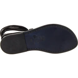 Women's black strappy leather sandals handmade in Italy